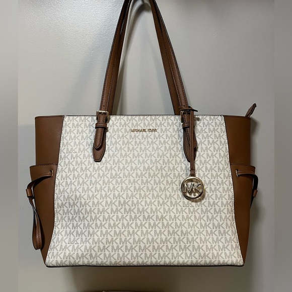 Michael Kors Handbags - Michael Kors Tan and Cream Signature Tote